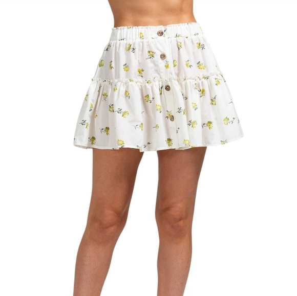 Eberjey Nostalgia Garden Nellie Floral Print Mini-Skirt Cloud Medium - Picture 2 of 15